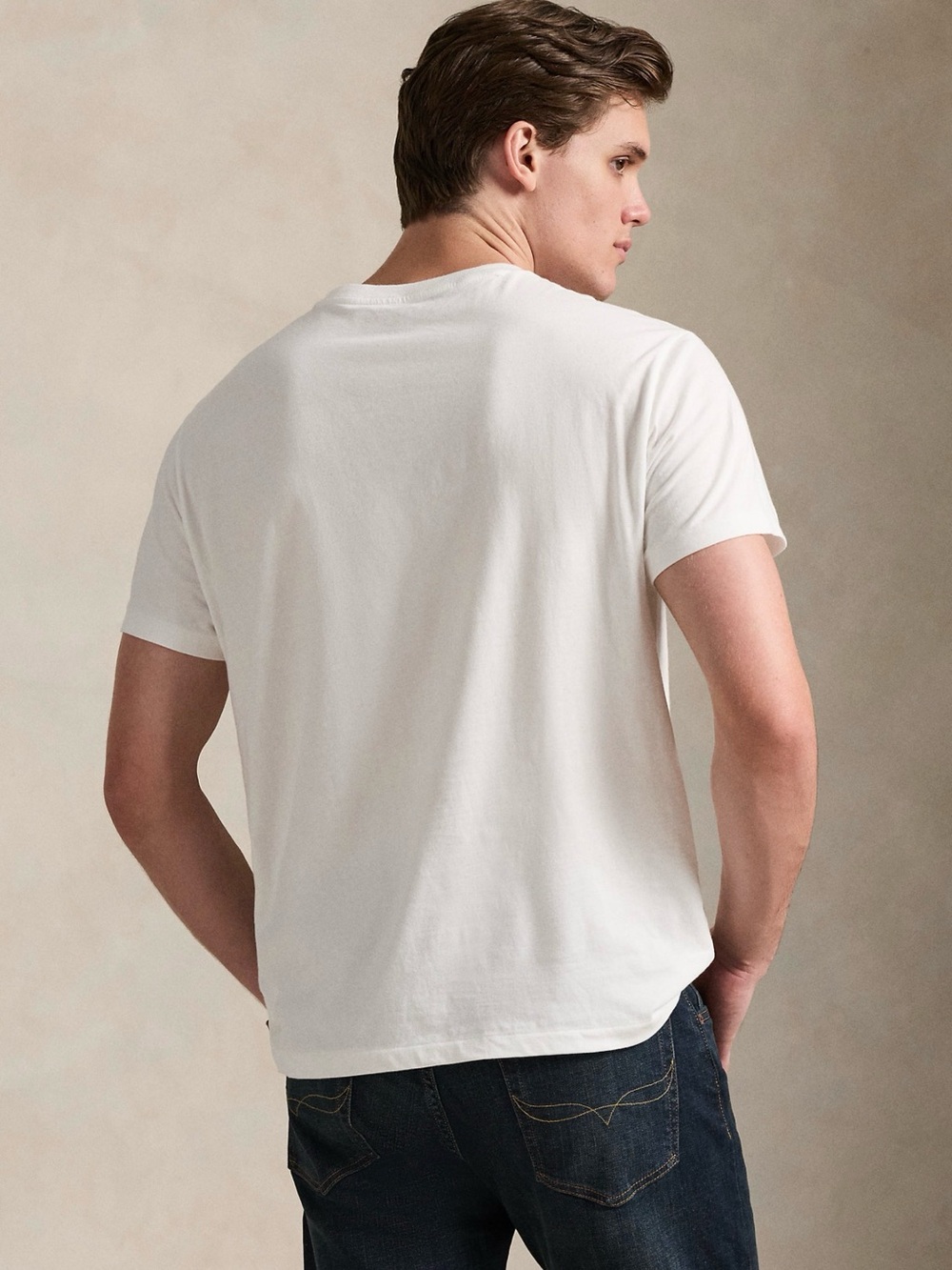 Polo Ralph Lauren Classic Fit Jersey Crewneck T-Shirt with Navy Pony Embroidery - Picture 6 of 6